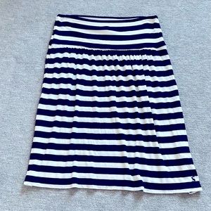 Joules Navy/White Striped Stretch Skirt